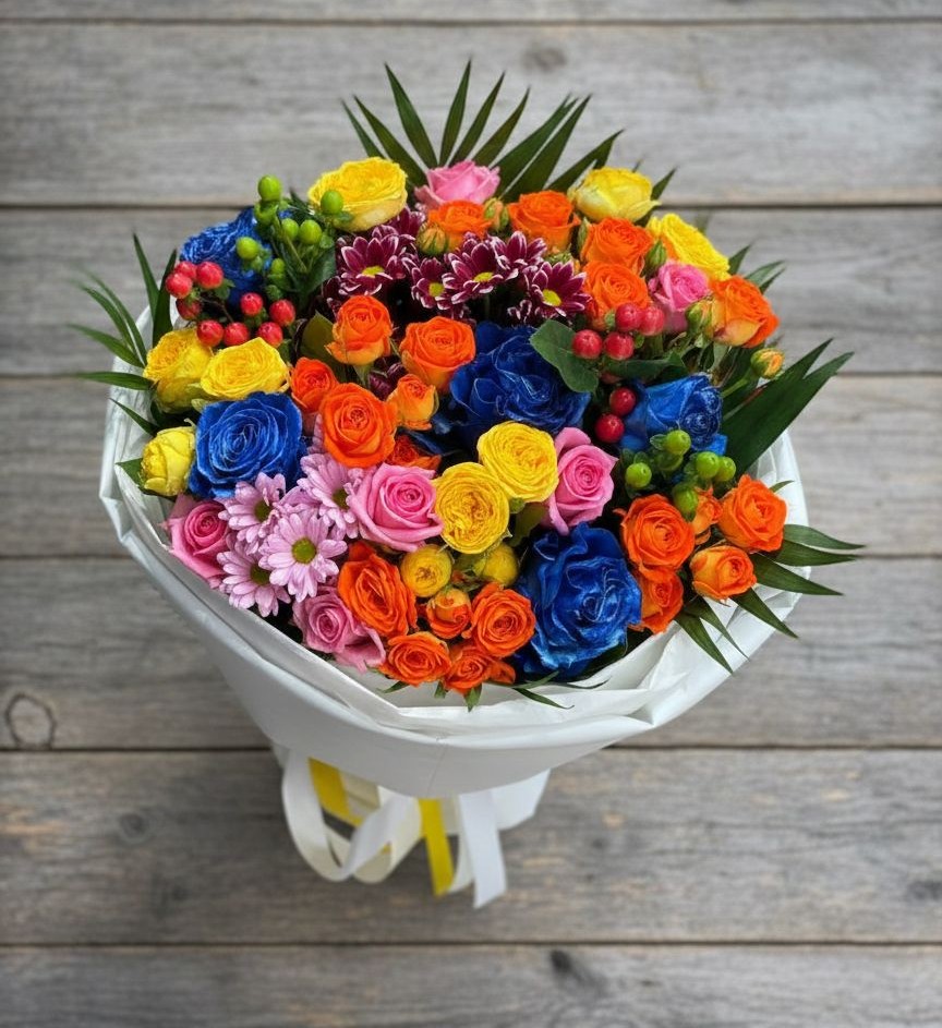 Букет цветов из: Розы и Хризантемы в Новодонецкой