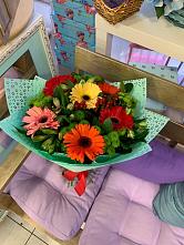 Букет цветов из:  Герберы, Хризантемы и Альстромерии #REPLACE_PRED# Новодонецкой