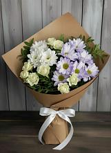 Букет цветов из:  Хризантемы и Розы в Новодонецкой