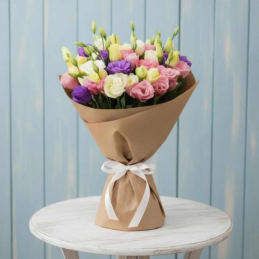 Букет цветов из: Лизиантусы в Новодонецкой