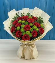 Букет цветов из:  Розы и Хризантемы в Новодонецкой