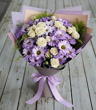 Букет цветов из:  Хризантемы и Розы в Новодонецкой